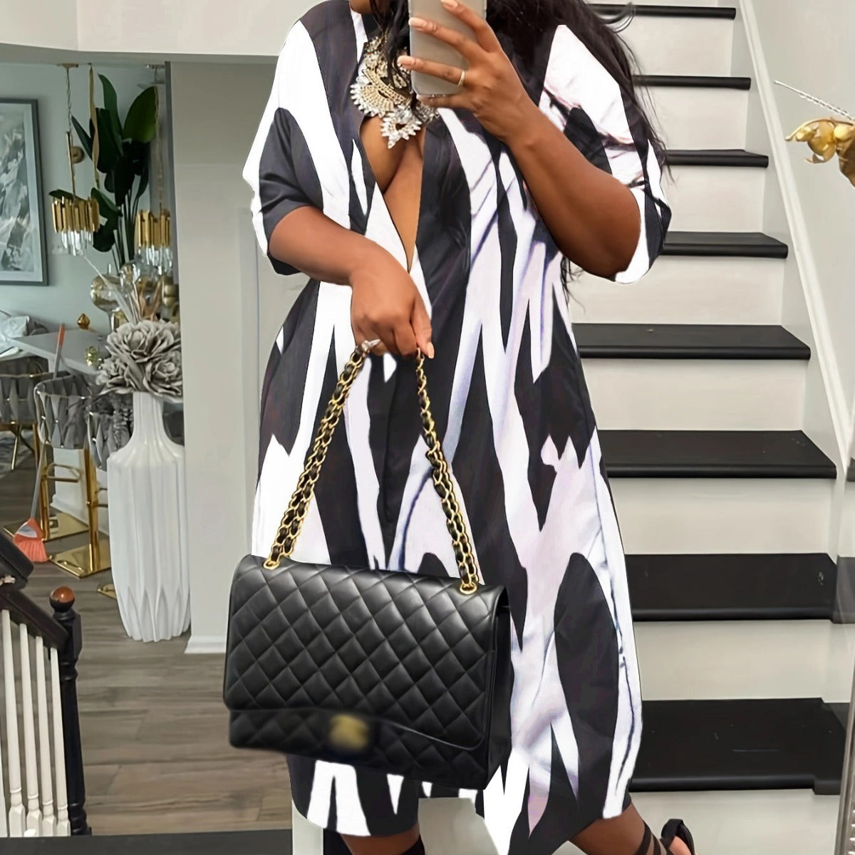 Womens Loose Wide-leg Casual Jumpsuit With A Cardigan-style Top