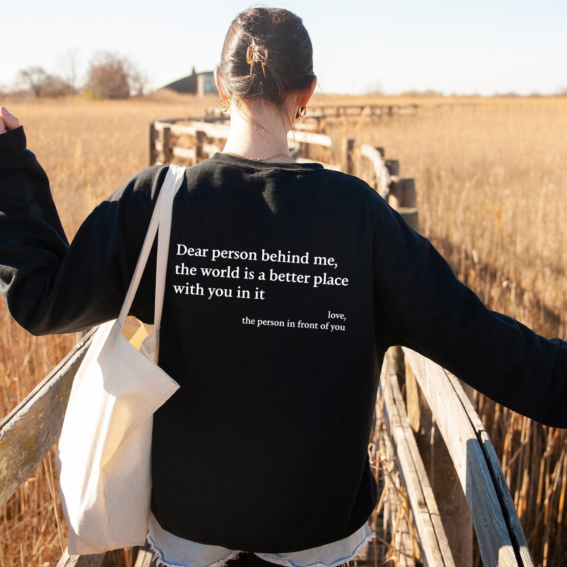 Women's Cozy Fleece-Lined Slogan Crewneck Sweatshirt
