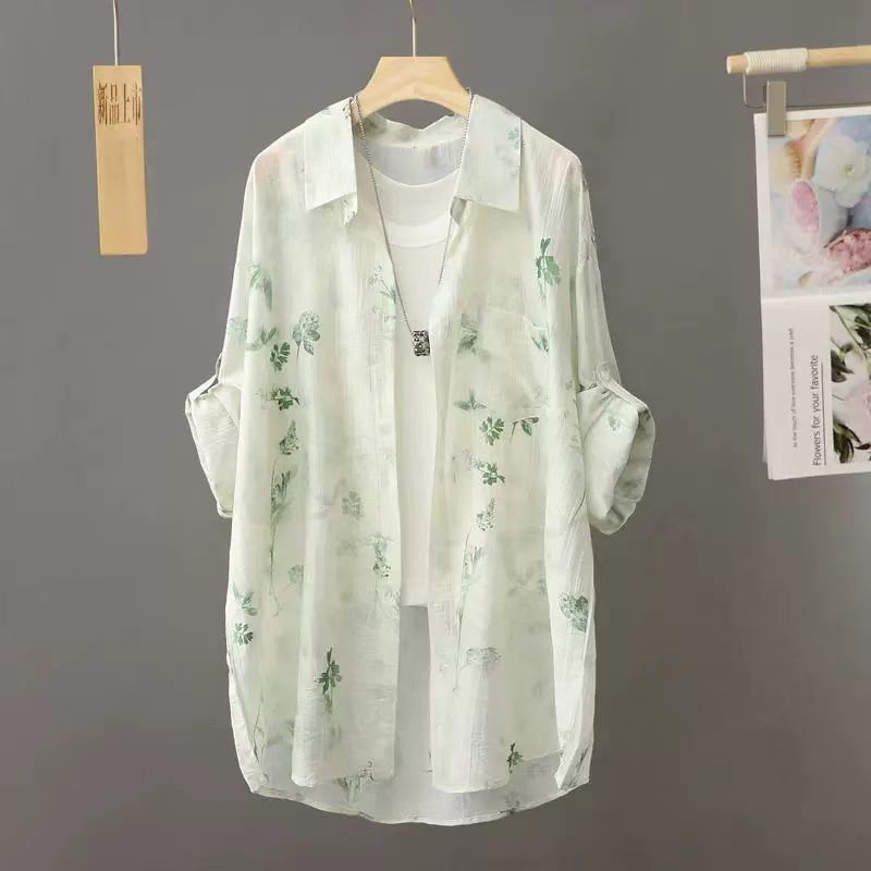 Casual Relaxed-fit Tie-dye Sun-protective Shirt