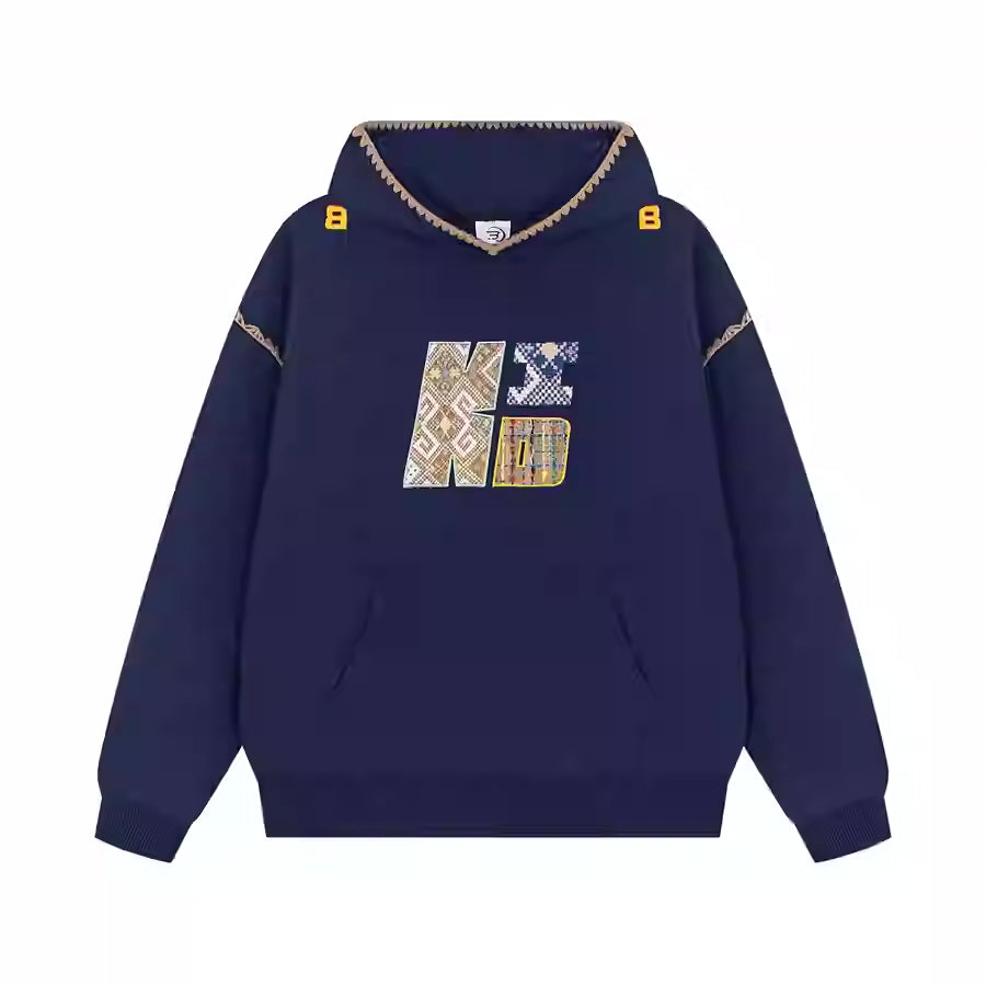 Retro Colorblock Stripe Stand Collar Hooded Coat