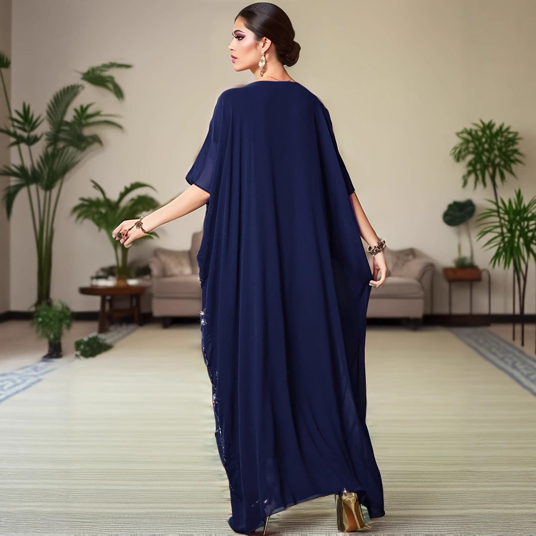 New Heavy-embroidered Beaded Cape with Hand-sewn Three-dimensional Detailing
