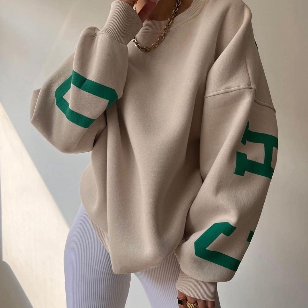 Women's Cozy Printed Thickened Long-Sleeve Sweater