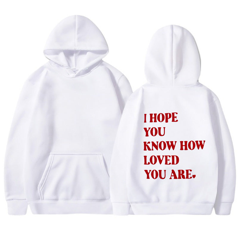 Plus Size Casual Printed Drawstring Hoodie