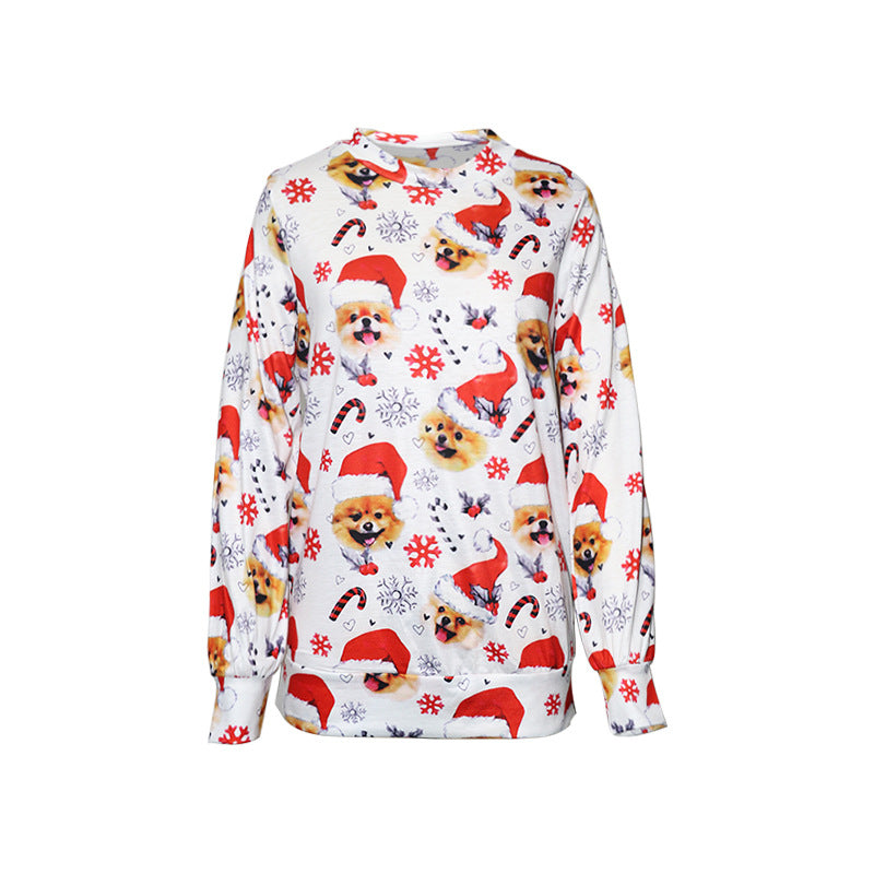 Women's Top Christmas Printed Round Neck T-shirt