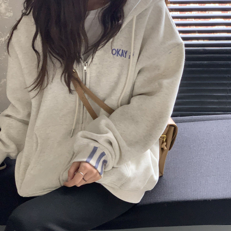 Women's Lightweight Zip-Up Hooded Sweater