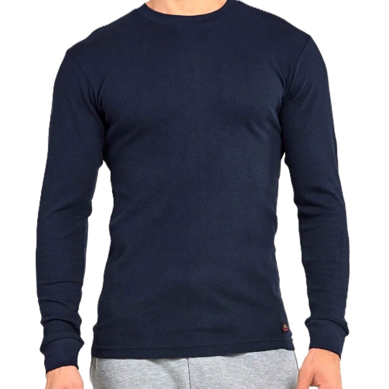 Plus Size Men's Thermal Long Sleeve Shirt – Waffle Knit, Medium Warmth, Cuff Detail