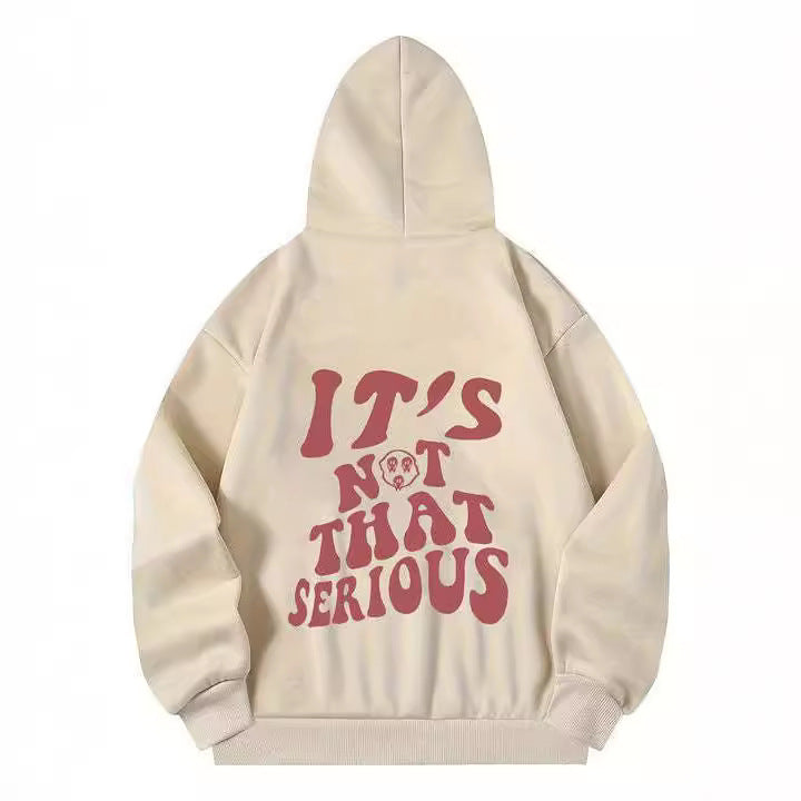 High Street Loose Cotton Sports Pullover Hoodie