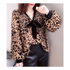 Loose Fashion Slimming Plus Size Chiffon Long Sleeve Shirt