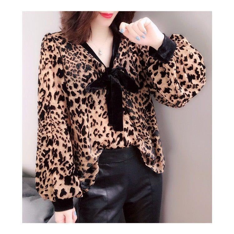 Loose Fashion Slimming Plus Size Chiffon Long Sleeve Shirt