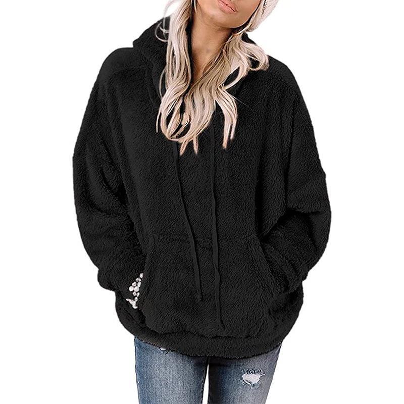 Cozy Solid Color Loose Pocket Sweater Coat