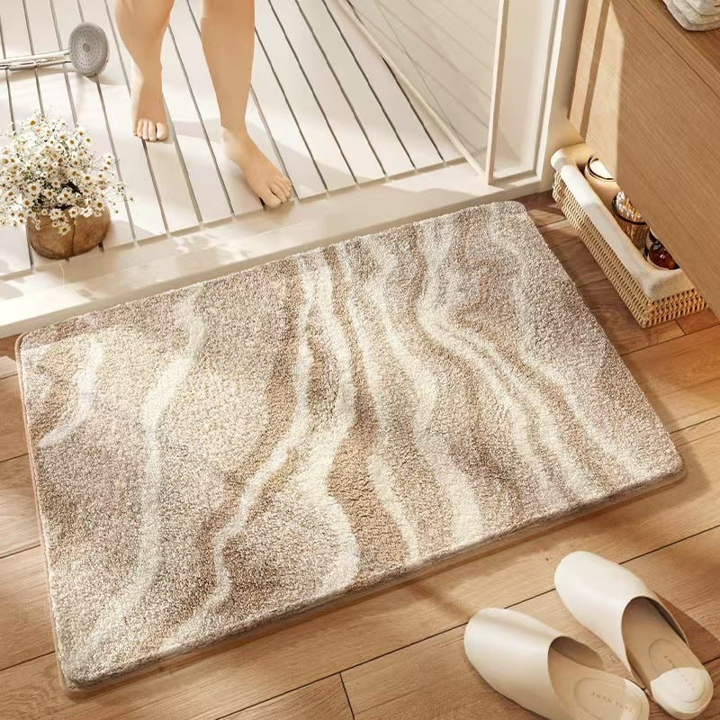 Plush Faux Cashmere Bath Mat - Non-Slip Absorbent Shower Rug
