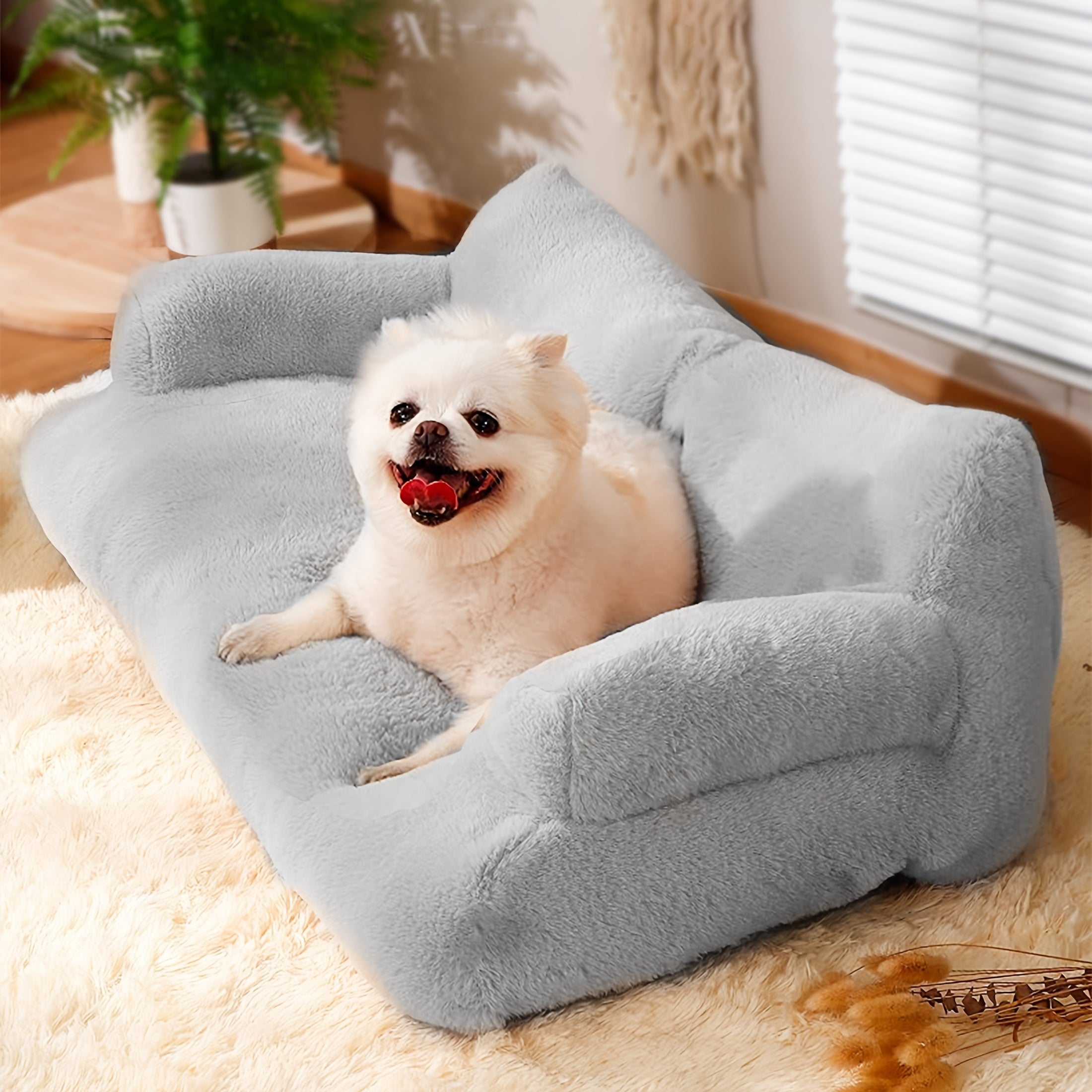 Four Seasons Comfort Plush Cat Sofa Bed - All-Season Washable & Removable, High-Resilience Pet Bed With Soft Cover, Detachable Cover For Small Dogs & Cats, Orange Pet Bed (Easy-Clean, Fits Kittens...