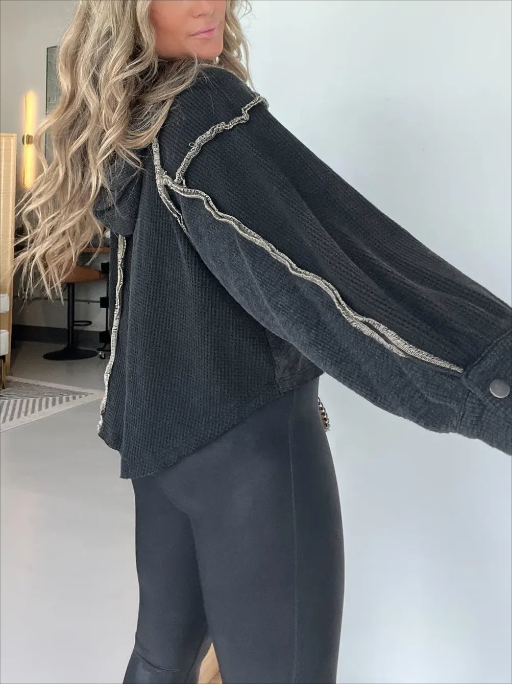 Cozy Frayed Hem Women's Sweater for Autumn & Winter