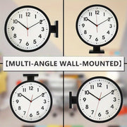 Youngtown 12.5" Double-Sided Aluminum Wall Clock with Black Frame - Battery-Powered Quartz Movement, Large Bold Numbers & Glass Lens, Quiet Sweep Movement, Easy to Read - Home, Office, Bedroom, Kitchen Decor