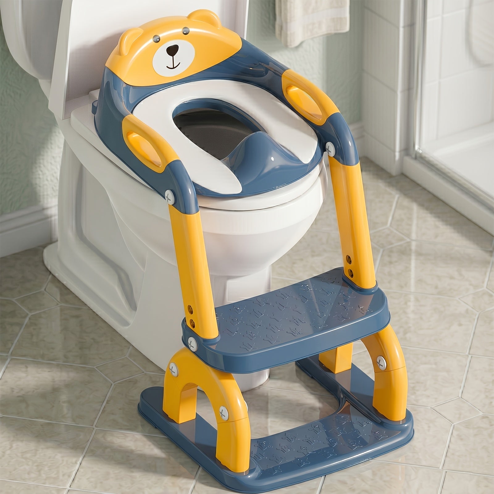 Heavy‑Duty Adjustable 2-in-1 Kids Potty Chair with Step Ladder and Anti‑Slip Base
