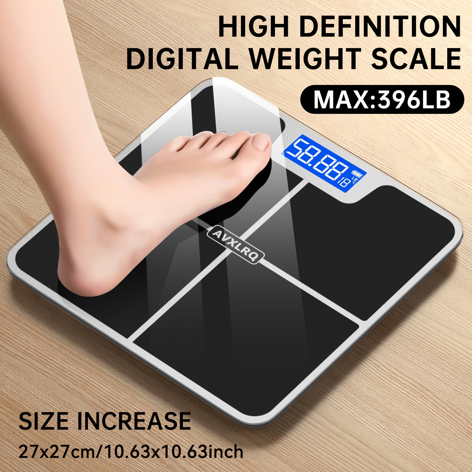 Weight Scale Electronic Scale, 396 Pound Digital Bathroom Scale, High-precision Weight Scale With LCD High-definition Display Screen And Temperature Display , Ultra Wide Platform, High-precision...