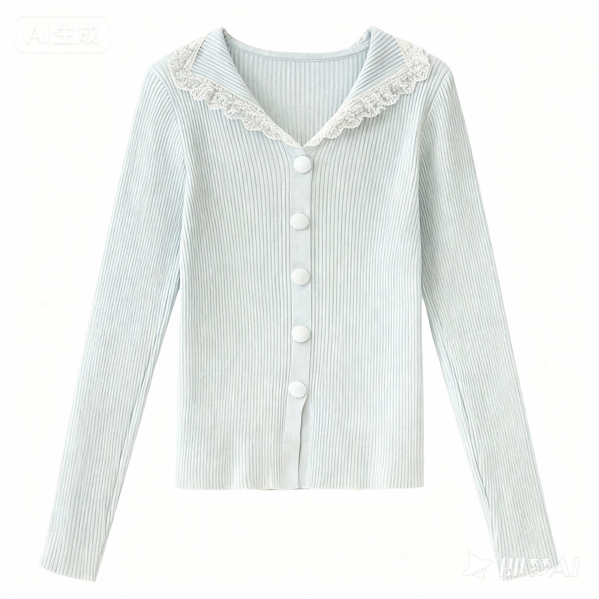 Gentle-style Lace Doll-collar Knit Sweater