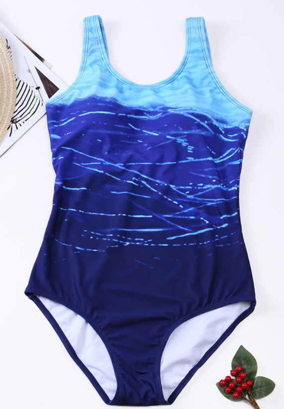 Women's Gradient One-Piece Swimsuit Sexy Swimwear
