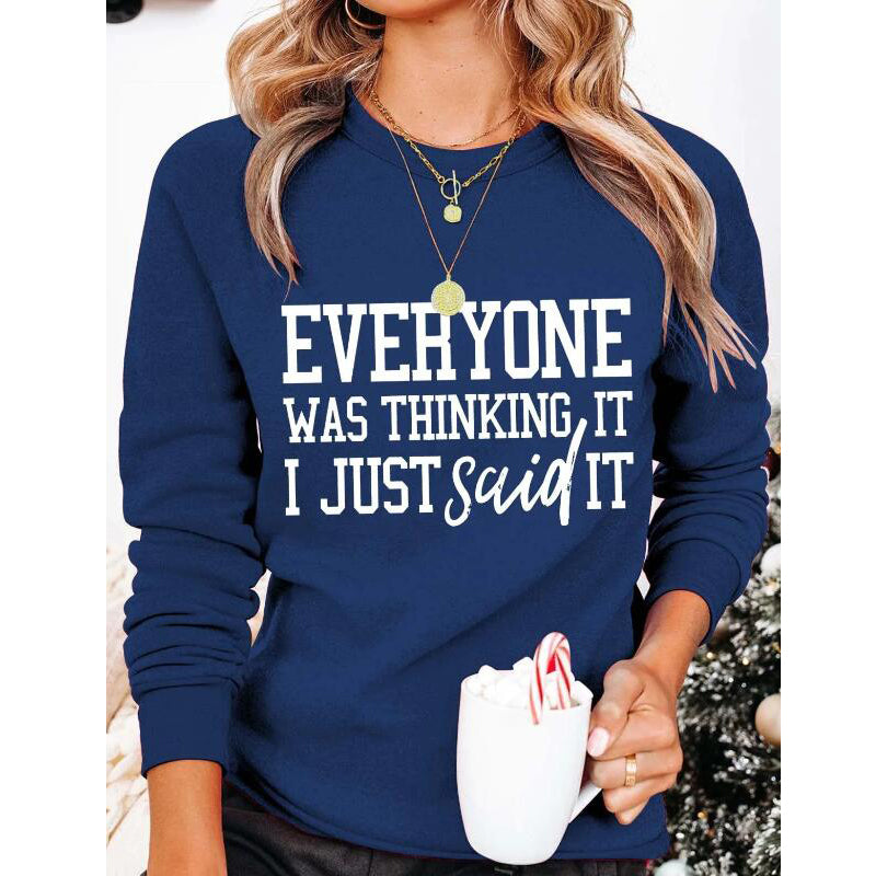 Unisex Korean Style Loose Round Neck Casual Sweatshirt