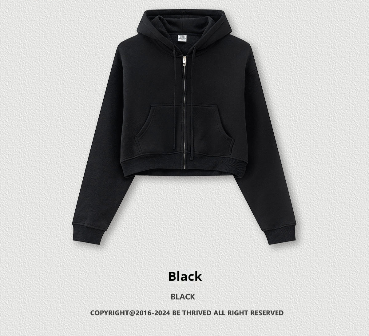 Retro Solid Color Fleece-Lined Zip Hoodie