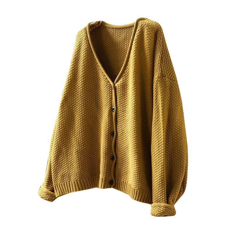 Retro Artistic V-neck Knitted Sweater Coat