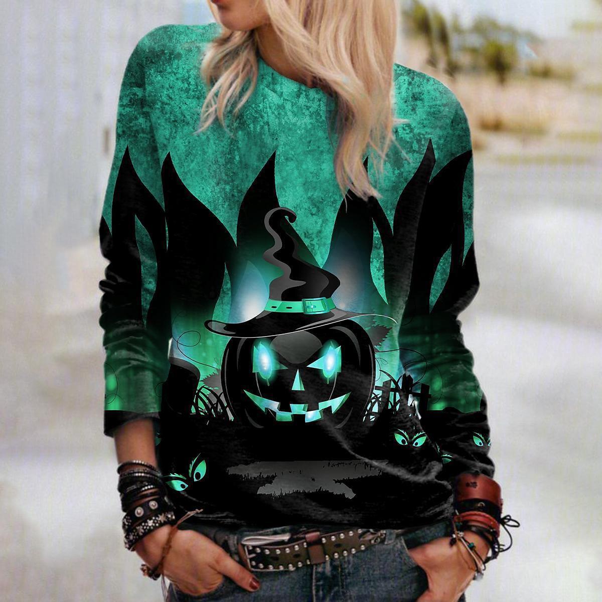 Women's Halloween Graphic Crew Neck Sweatshirt