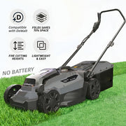 [Cordless Lawn Mower] HOLAMAY 13 Inch Cordless Lawn Mower, for Dewalt 20V MAX Battery, Brushless Electric Mower with 5-Level Height Adjustment, 8 Gallon Grass Bag, for Small Yard/Garden (Battery Not Included)