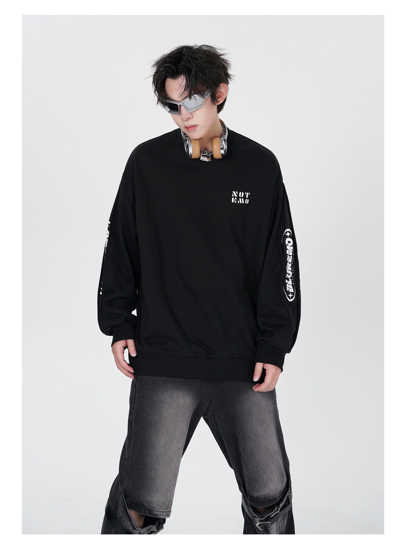 Contrast Letter Print Crew Neck Sweatshirt