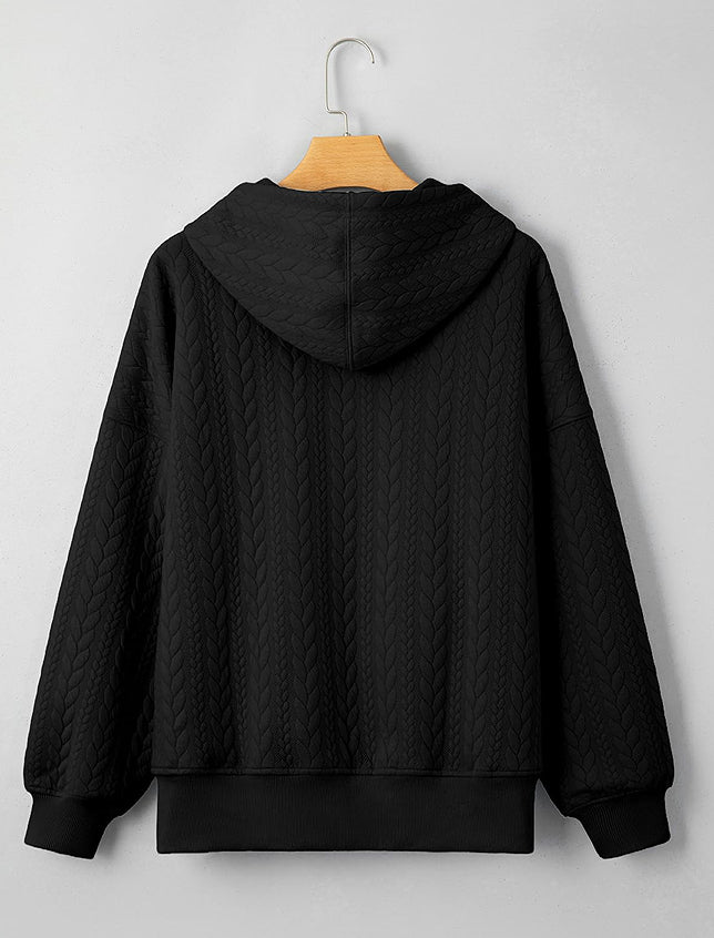 Casual Twist Texture Solid Color Women's Hoodie Sweater