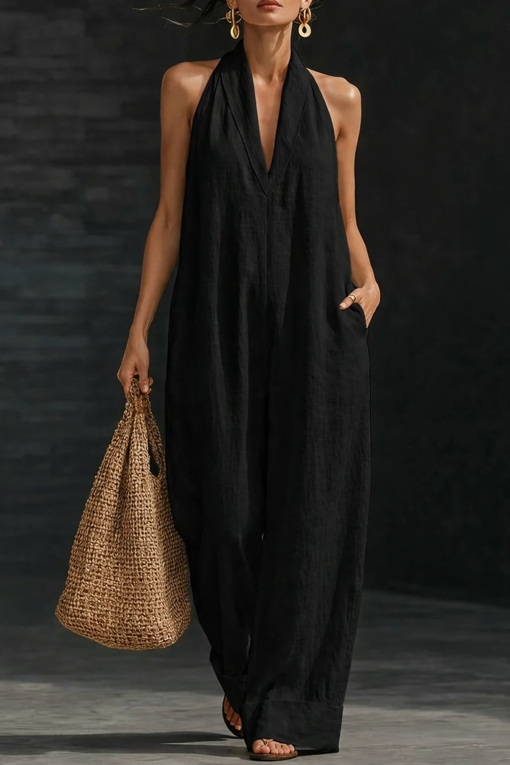 Simple, Elegant, And Comfortable Sleeveless Jumpsuit