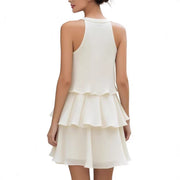 Sleeveless Layered Chiffon Tiered Mini Dress for Women
