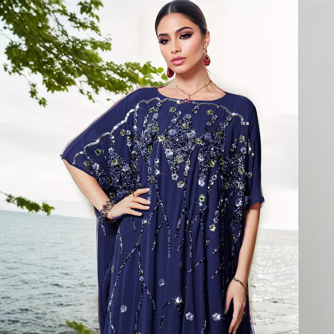 New Heavy-embroidered Beaded Cape with Hand-sewn Three-dimensional Detailing