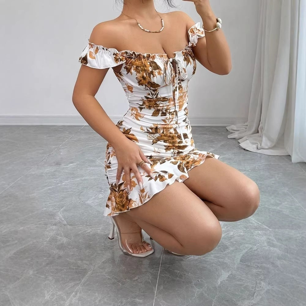 French-style Summer Floral-print Dress