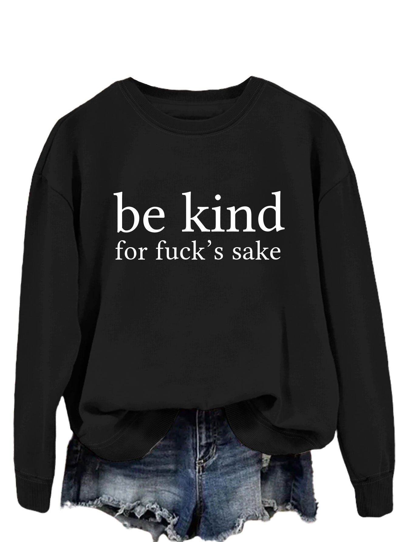 Cozy Cotton Women's Letter Print Pullover Hoodie