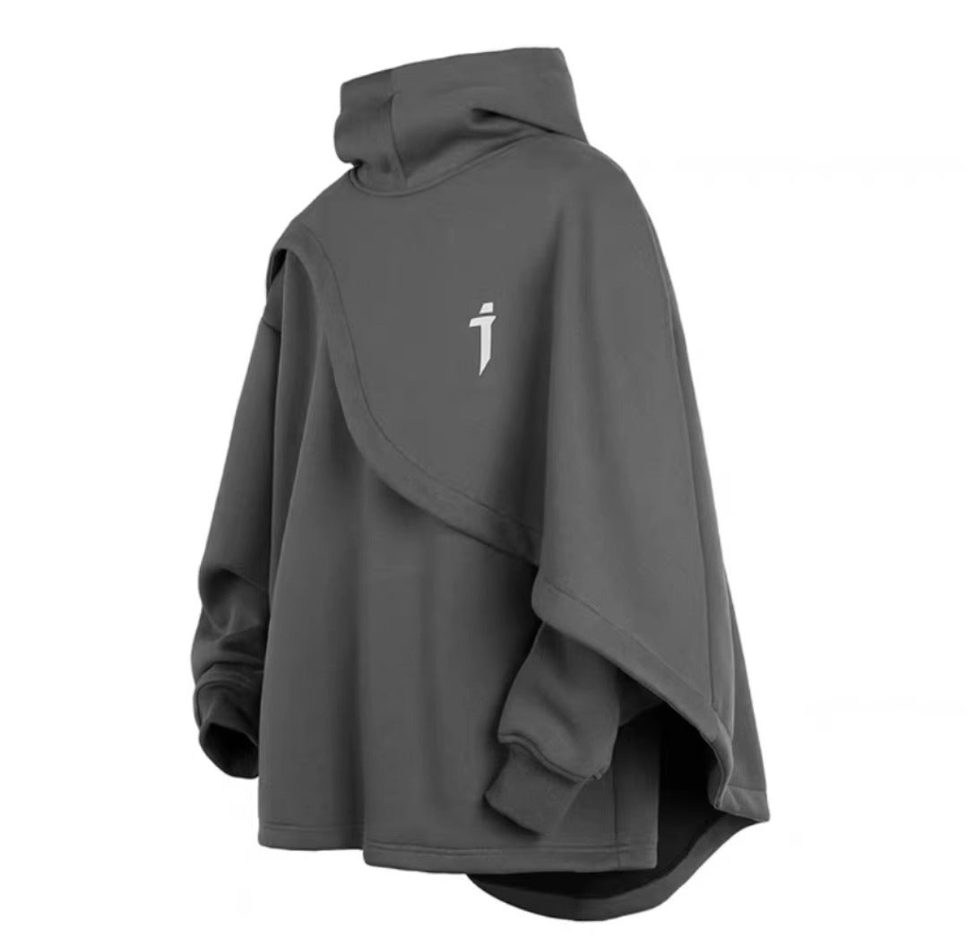 Men's Retro Mechanical Turtleneck Cape Sweater