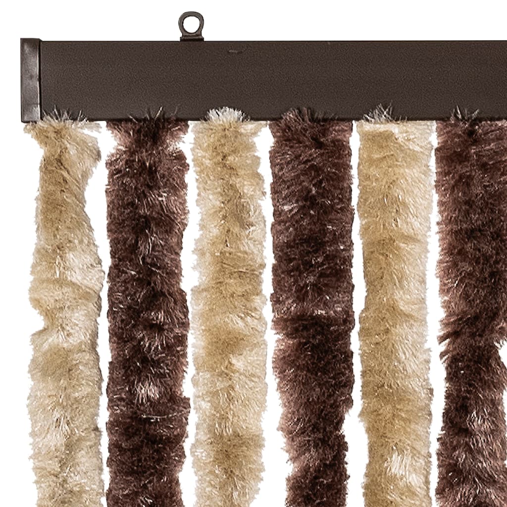Insect Screen Curtain and Light Brown Chenille Insect Screen Curtain and