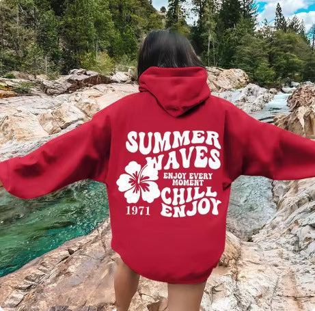 Women's Hip Hop Letter Print Fleece Hoodie
