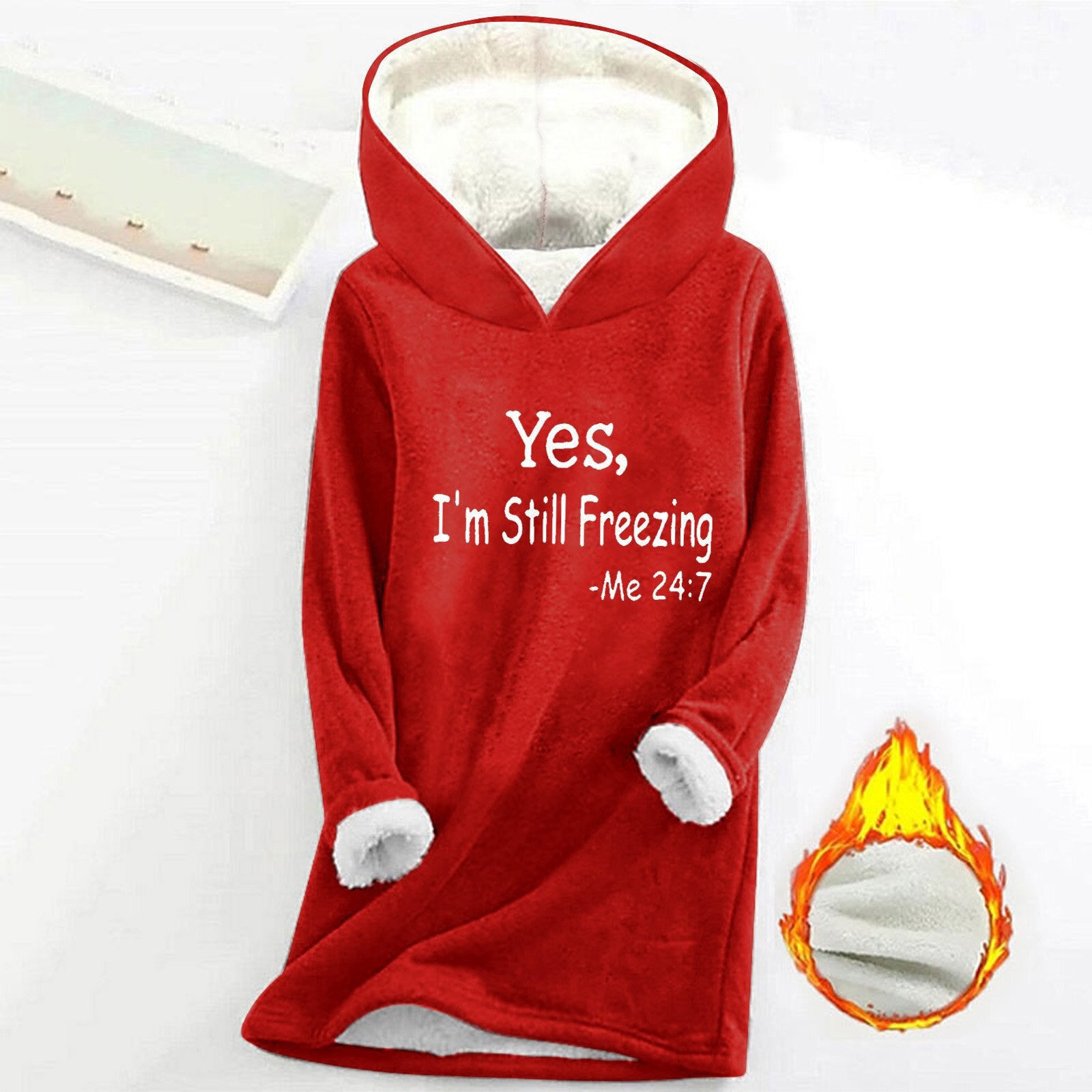 Cozy Plush Long Sleeve Offset Print Pullover Sweater