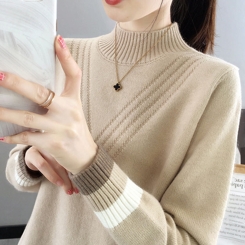 Womens Half-turtleneck Sweater Base Layer Top for Layering