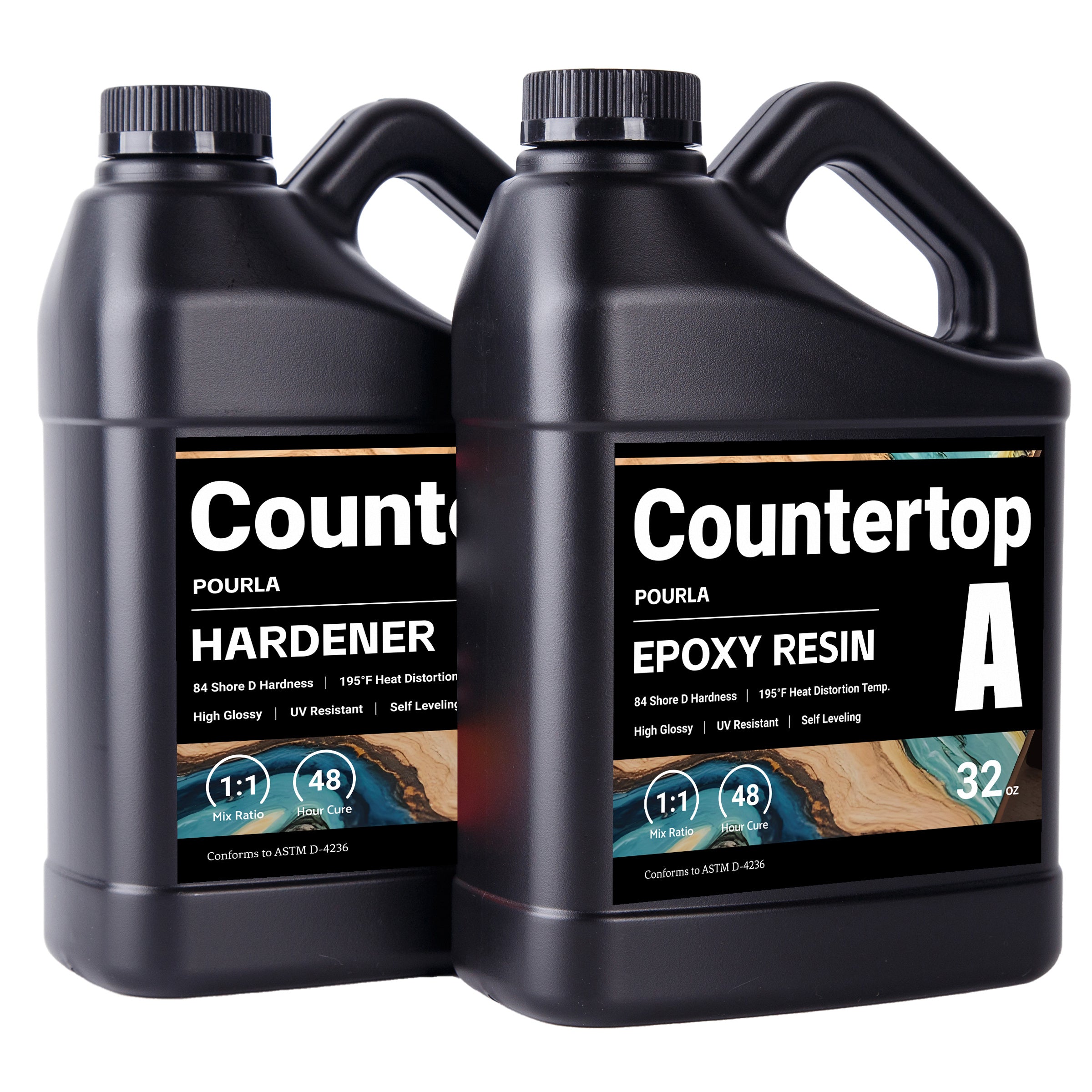 Clear Epoxy Resin Kit for Countertops, 64 Ounces, Heat-Resistant