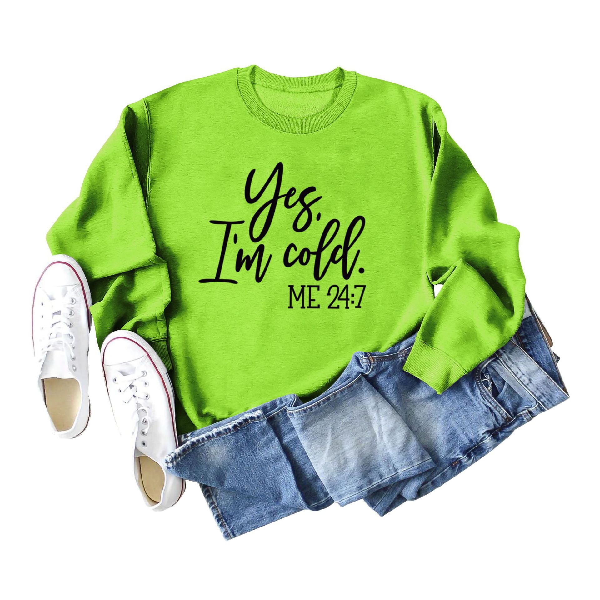 Retro Letter Print Cotton Crew Neck Women's Sweatshirt