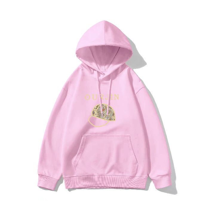 Fleece-Lined Cute Anime Print Winter Hoodie