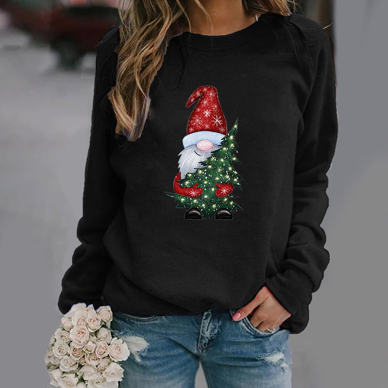 Festive Christmas Hug Graphic Crew Neck Pullover Sweatshirt