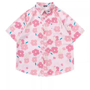 Women's Design Retro Hong Kong Style Printed Short-sleeved Shirt