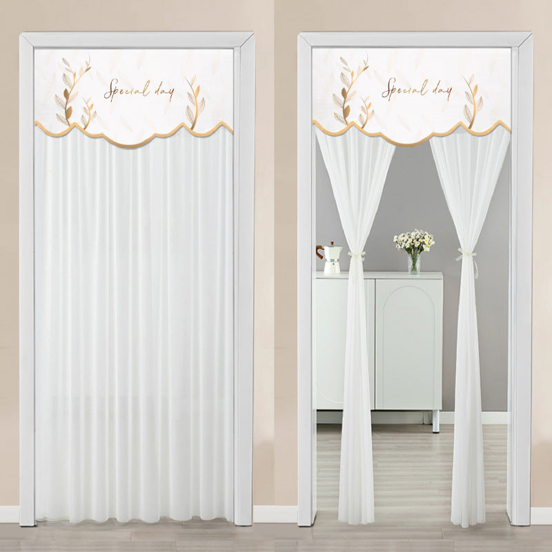Non Perforated Magic Tape Gauze Double-layer Blackout Curtain