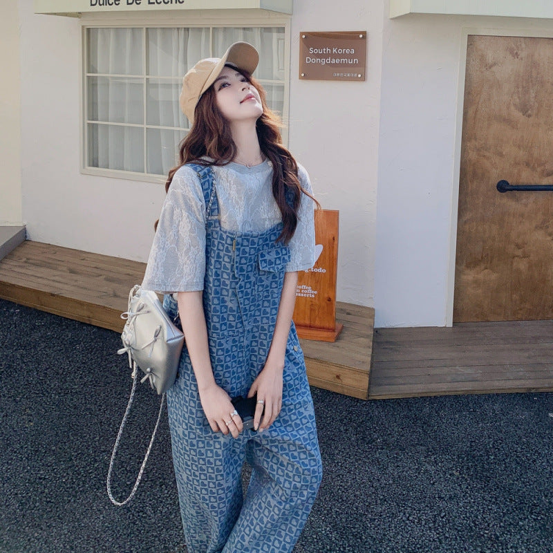 Chic Casual One-Piece Suspender Pants