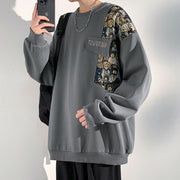 Retro Bear Embroidered Crewneck Sweater