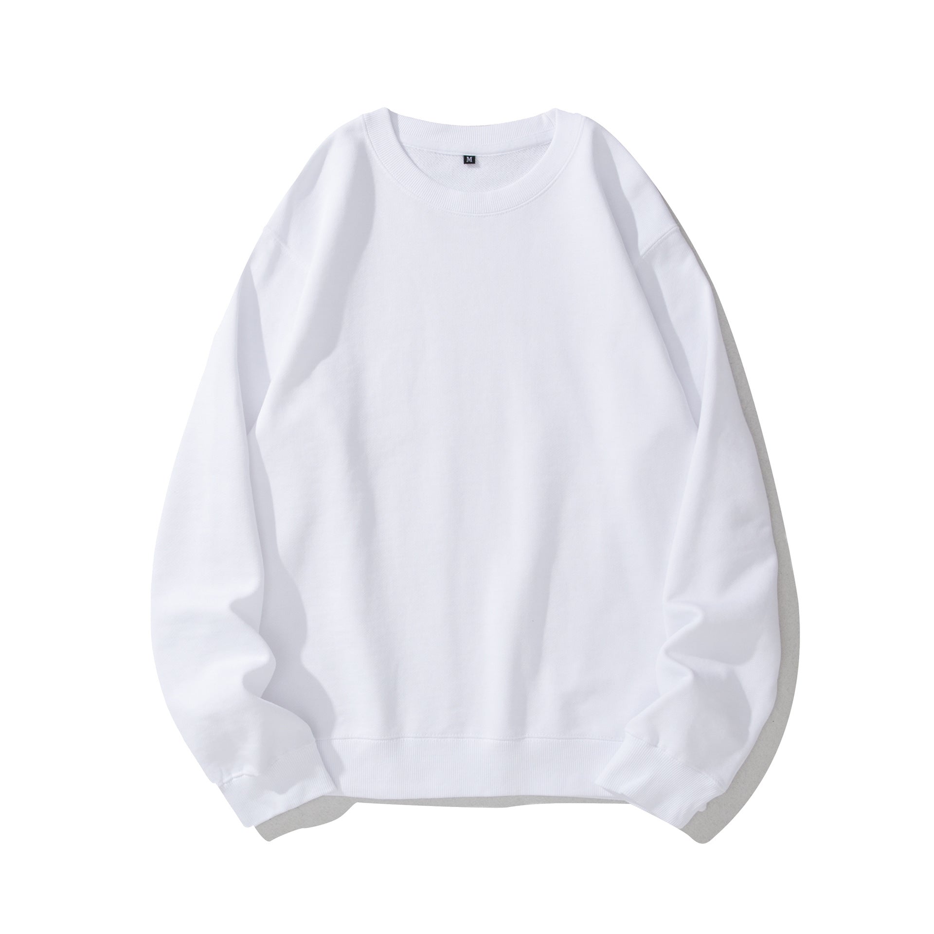 Heavyweight Round Neck Sweater Thickened Terry Solid Color Couple