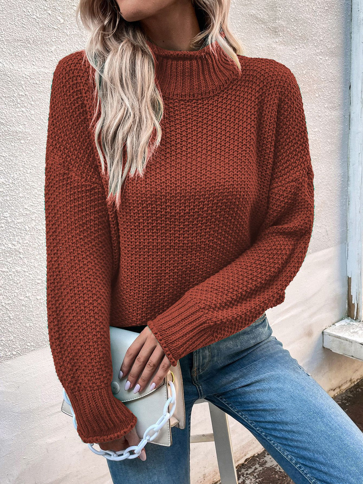 Women's Fashion Personality Stand Collar Jersey