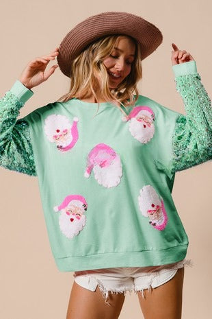 Women's Festive Sequin Padded Christmas Sweatshirt
